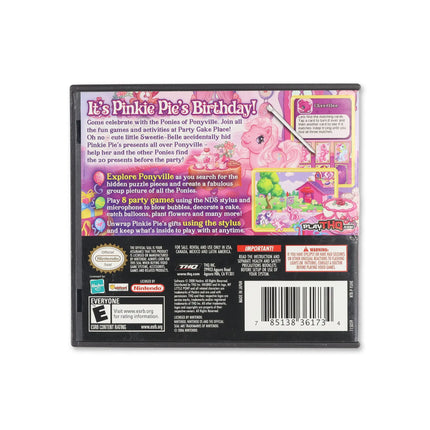 My Little Pony Pinkie Pie's Party for Nintendo DS - Box back - Product gallery.