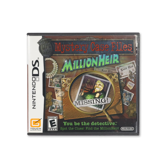 Mystery Case Files MillionHeir for Nintendo DS - Box front - Complete in box or box and game.