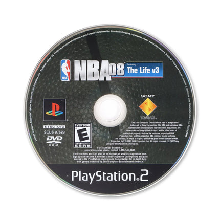 NBA 08 for Sony PlayStation 2 - Disc front with label - Game only.