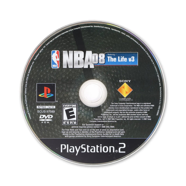 NBA 08 for Sony PlayStation 2 - Disc front with label - Game only.