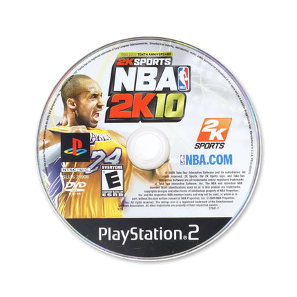 NBA 2K10 for Sony PlayStation 2 - Disc front with label - Game only.