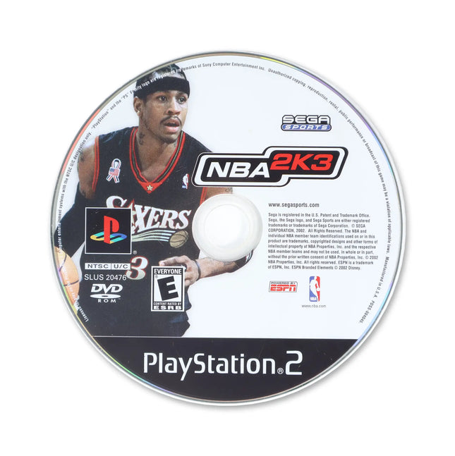NBA 2K3 for Sony PlayStation 2 - Disc front with label - Game only.