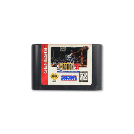NBA Action '95 starring David Robinson for Sega Genesis - Cartridge front with label - Game only.