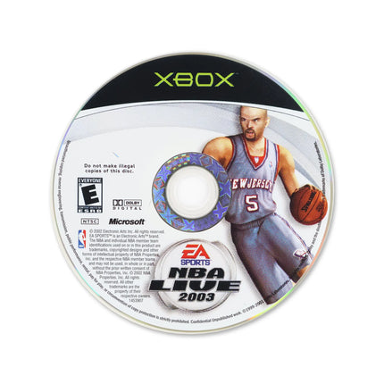NBA Live 2003 for Microsoft Xbox - Disc front with label - Game only.