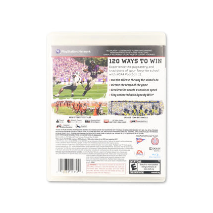 NCAA Football 11 for PlayStation 3 - Box back - Product gallery.