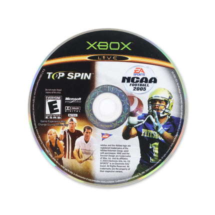 NCAA Football 2005 Top Spin Combo for Microsoft Xbox - Disc front with label - Game only.