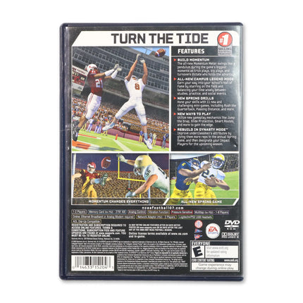 NCAA Football 2007 for Sony PlayStation 2 - Case back cover - Product gallery.