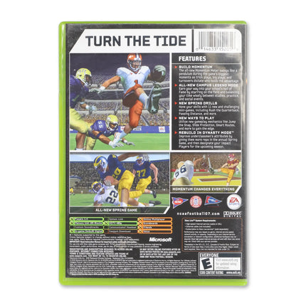 NCAA Football 2007 for Microsoft Xbox - Case back cover - Product gallery.