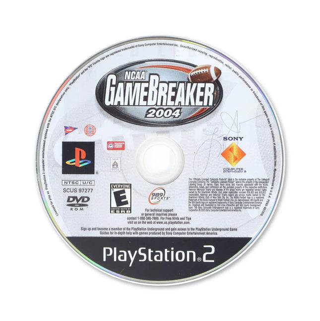 NCAA Gamebreaker 2004 for Sony PlayStation 2 - Disc front with label - Game only.