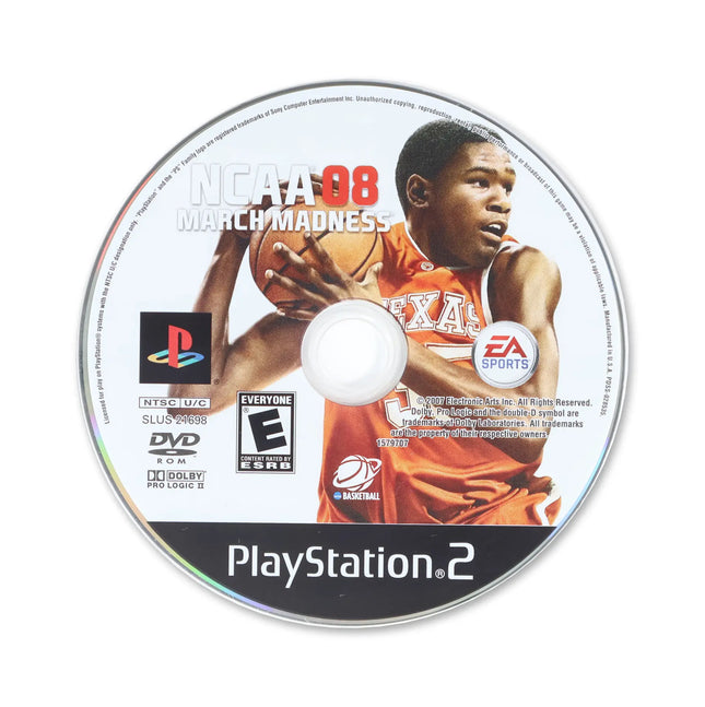 NCAA March Madness 08 for Sony PlayStation 2 - Disc front with label - Game only.