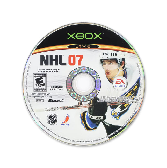 NHL 07 for Microsoft Xbox - Disc front with label - Game only.