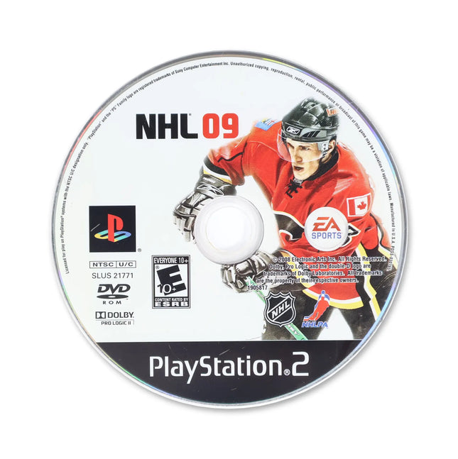NHL 09 for Sony PlayStation 2 - Disc front with label - Game only.