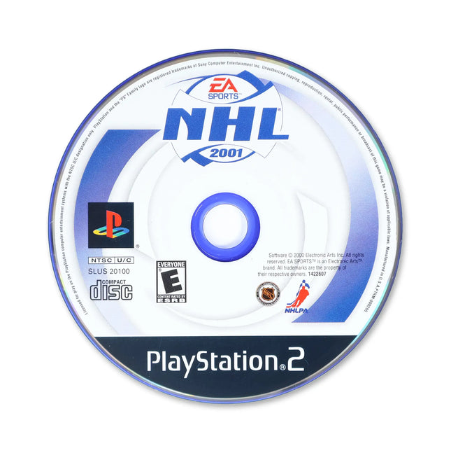 NHL 2001 for Sony PlayStation 2 - Disc front with label - Game only.