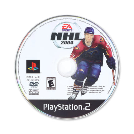 NHL 2004 for Sony PlayStation 2 - Disc front with label - Game only.