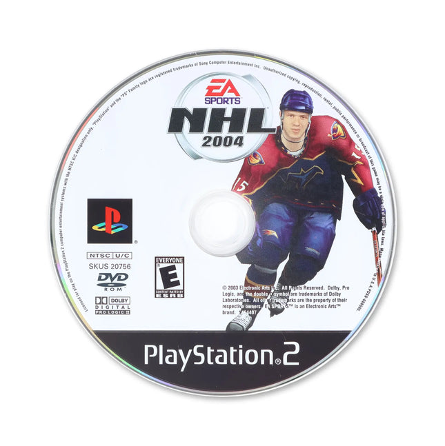 NHL 2004 for Sony PlayStation 2 - Disc front with label - Game only.