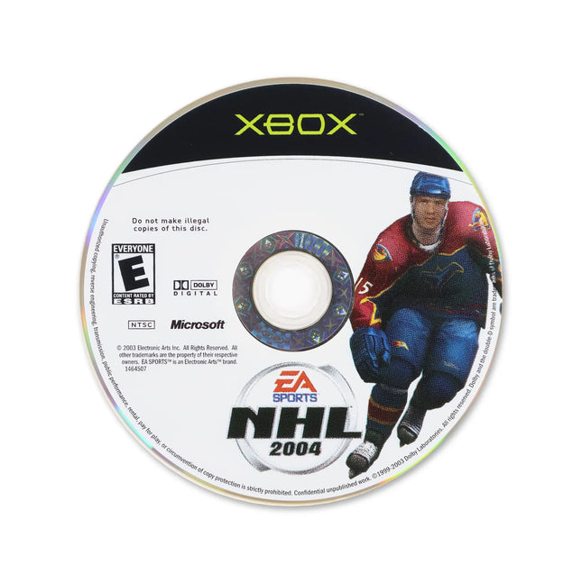 NHL 2004 for Microsoft Xbox - Disc front with label - Game only.