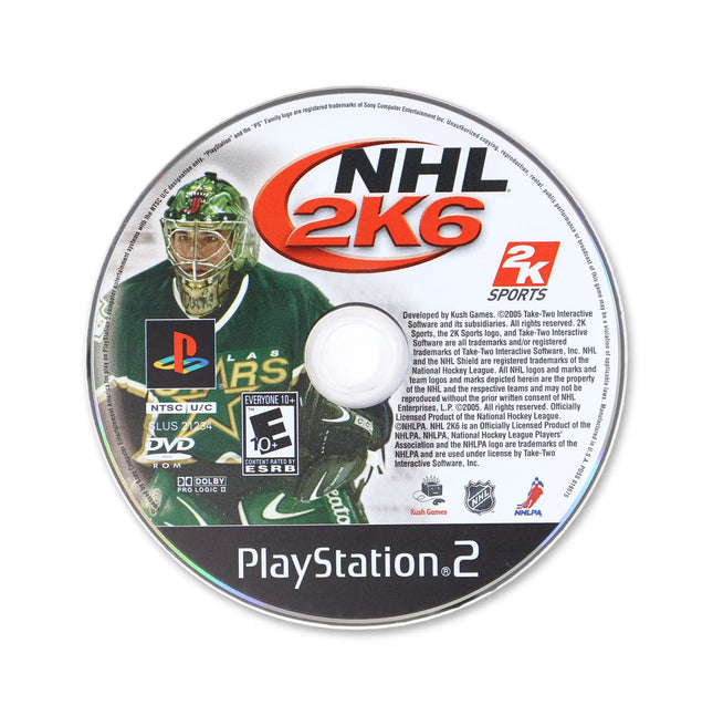 NHL 2K6 for Sony PlayStation 2 - Disc front with label - Game only.