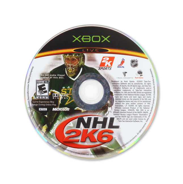 NHL 2K6 for Microsoft Xbox - Disc front with label - Game only.