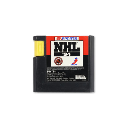 NHL 94 for Sega Genesis - Cartridge front with label - Game only.