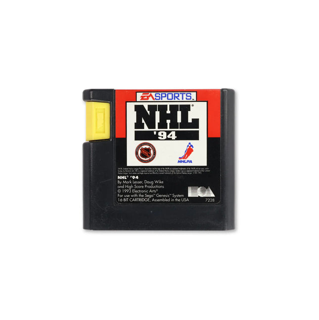 NHL 94 for Sega Genesis - Cartridge front with label - Game only.