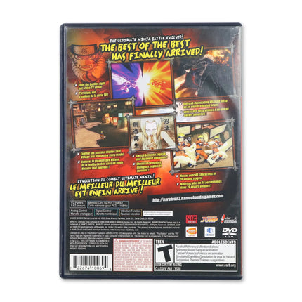 Naruto Ultimate Ninja 3 for Sony PlayStation 2 - Case back cover - Product gallery.