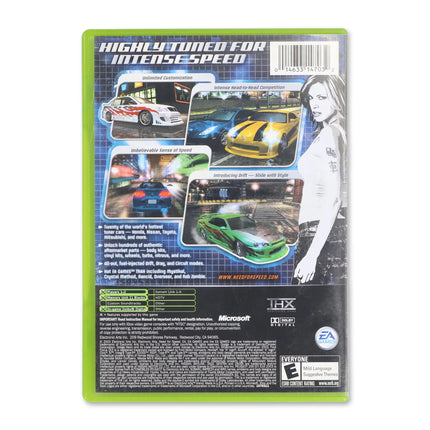 Need for Speed Underground for Microsoft Xbox - Case back cover - Product gallery.