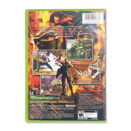 Ninja Gaiden for Microsoft Xbox - Case back cover - Product gallery.