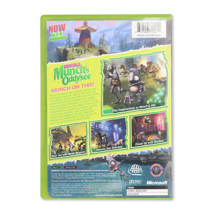 Oddworld Munch's Oddysee for Microsoft Xbox - Case back cover - Product gallery.