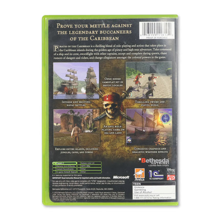 Pirates of the Caribbean for Microsoft Xbox - Case back cover - Product gallery.