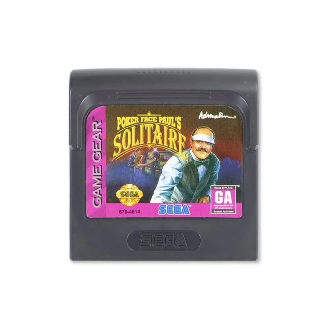 Poker Face Paul's Solitaire for gg - Cartridge front with label - Game only.
