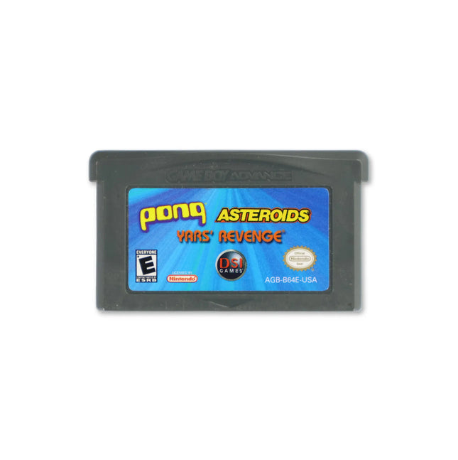 Pong / Asteroids / Yar's Revenge for Nintendo Game Boy Advance - Cartridge front with label - Game only.