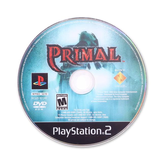 Primal for Sony PlayStation 2 - Disc front with label - Game only.