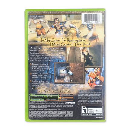 Prince of Persia Sands of Time for Microsoft Xbox - Case back cover - Product gallery.