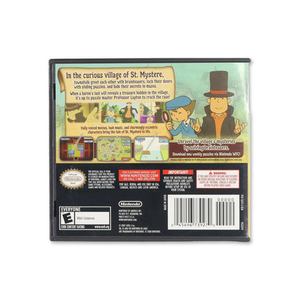 Professor Layton and the Curious Village for Nintendo DS - Box back - Product gallery.