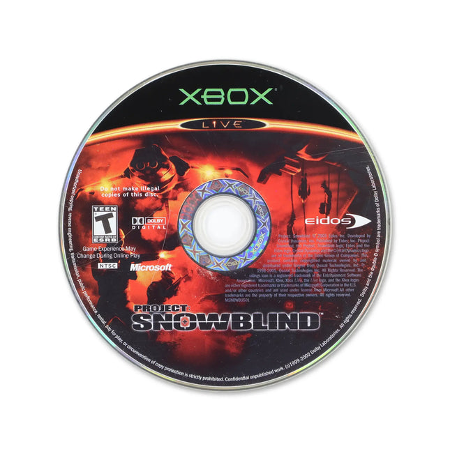 Project Snowblind for Microsoft Xbox - Disc front with label - Game only.
