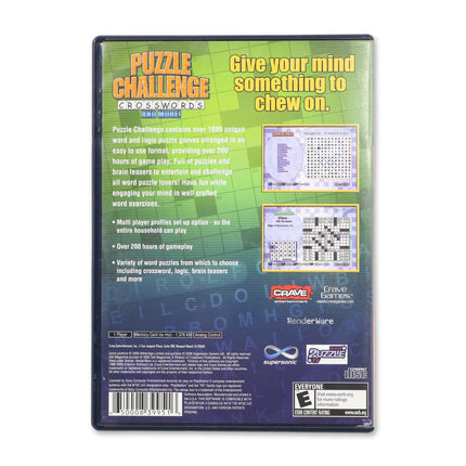 Puzzle Challenge Crosswords and More for Sony PlayStation 2 - Case back cover - Product gallery.