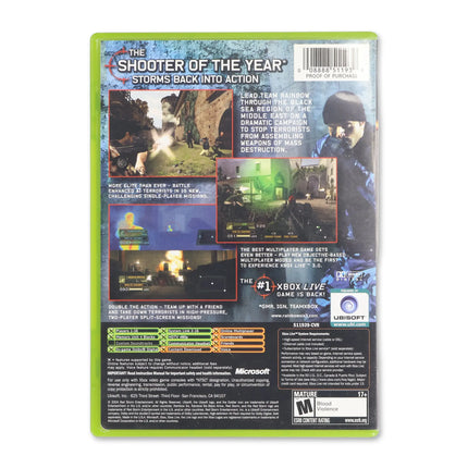 Rainbow Six 3 Black Arrow for Microsoft Xbox - Case back cover - Product gallery.