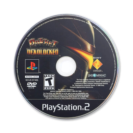 Ratchet Deadlocked for Sony PlayStation 2 - Disc front with label - Game only.