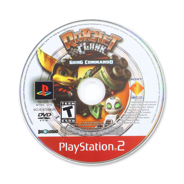 Ratchet & Clank Going Commando [Greatest Hits] for Sony PlayStation 2 - Disc front with label - Game only.
