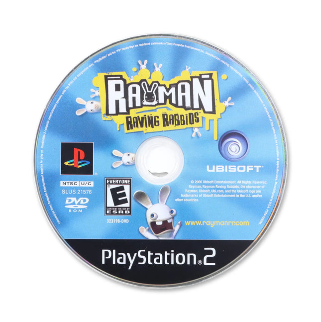 Rayman Raving Rabbids for Sony PlayStation 2 - Disc front with label - Game only.
