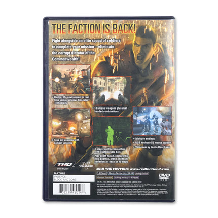 Red Faction II for Sony PlayStation 2 - Case back cover - Product gallery.