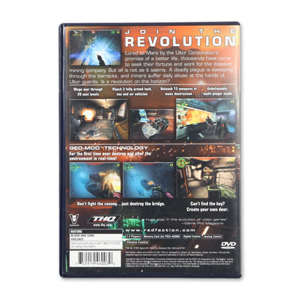 Red Faction for Sony PlayStation 2 - Case back cover - Product gallery.