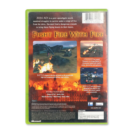 Reign of Fire for Microsoft Xbox - Case back cover - Product gallery.