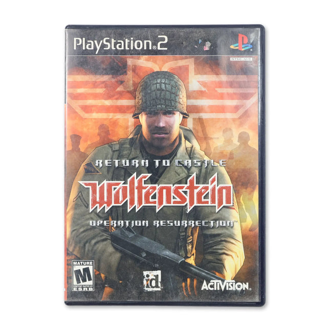 Return to Castle Wolfenstein for Sony PlayStation 2 - Case front cover - Complete in box or case and game.