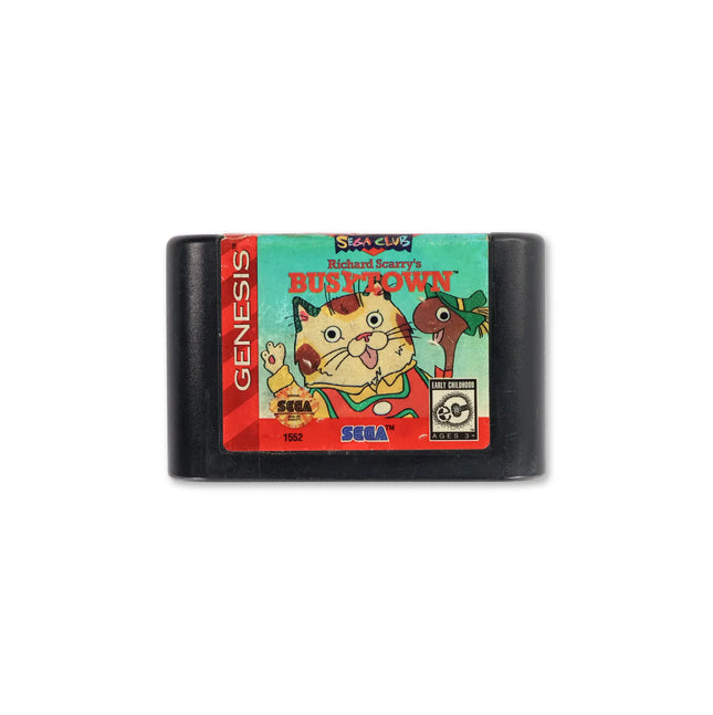 Richard Scarry's BusyTown for Sega Genesis - Cartridge front with label - Game only.