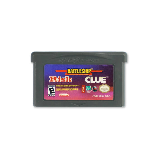 Risk / Battleship / Clue for Nintendo Game Boy Advance - Cartridge front with label - Game only.