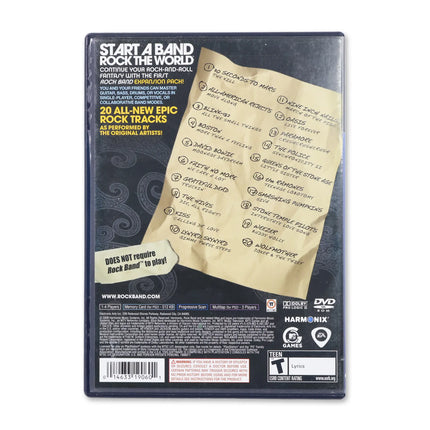 Rock Band Track Pack Volume 1 for Sony PlayStation 2 - Case back cover - Product gallery.