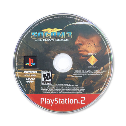 SOCOM 3 US Navy Seals [Greatest Hits] for Sony PlayStation 2 - Disc front with label - Game only.
