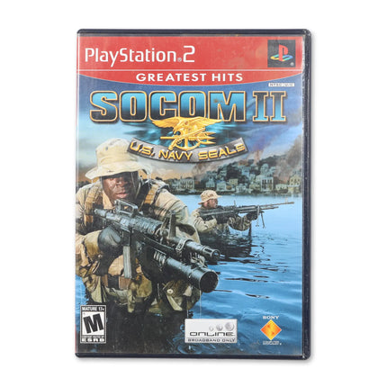 SOCOM II US Navy Seals [Greatest Hits] for Sony PlayStation 2 - Case front cover - Complete in box or case and game.
