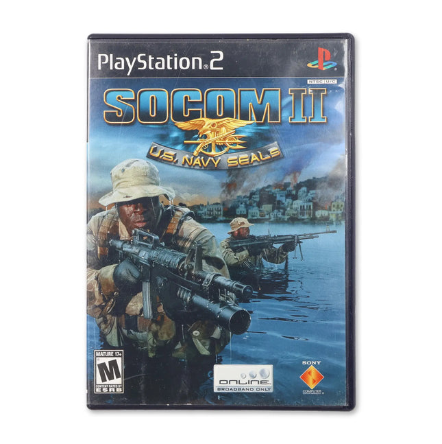 SOCOM II US Navy Seals for Sony PlayStation 2 - Case front cover - Complete in box or case and game.